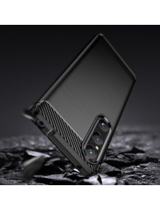 Carbon Case cover for Sony Xperia 1 V flexible silicone carbon cover black
