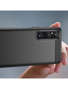 Carbon Case cover for Sony Xperia 1 V flexible silicone carbon cover black