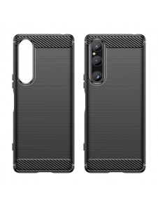Carbon Case cover for Sony Xperia 1 V flexible silicone carbon cover black