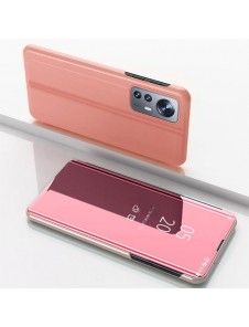 Clear View Case cover for Xiaomi 12 Lite cover with a flip pink