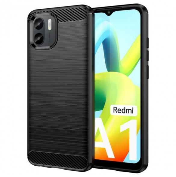 Carbon Case for Xiaomi Redmi A1 flexible silicone carbon cover black