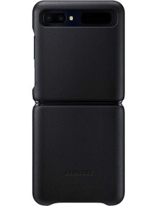 Samsung Leather Cover-fodral till Samsung Galaxy Z Flip - Svart (EF-VF700LBE)