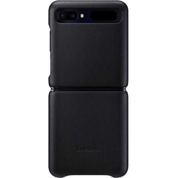 Samsung Leather Cover-fodral till Samsung Galaxy Z Flip - Svart (EF-VF700LBE)