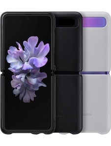 Samsung Leather Cover-fodral till Samsung Galaxy Z Flip - Svart (EF-VF700LBE)