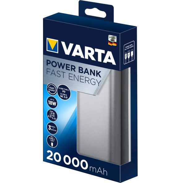 VARTA Powerbank Fast Energy 20000mAh Silver