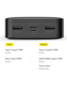 Baseus Bipow Digital Display Powerbank 20000mAh 15W Black