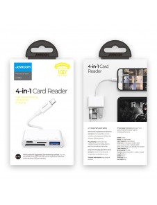 Joyroom HUB multifunctional OTG Lightning adapter - USB 3.2 Gen 1 (3.0, 3.1 Gen 1) / SD, TF / Lightning card reader white