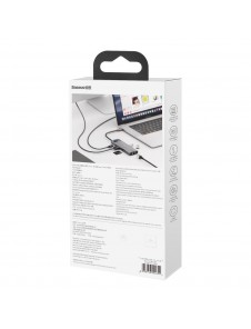 Baseus Metal Gleam 8in1 multifunctional USB Type C HUB - USB Type C Power Delivery Gray