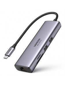 Ugreen multi-functional HUB USB Type C - 3x USB 3.2 Gen 1 / HDMI 4K 60Hz / SD and TF card reader gray