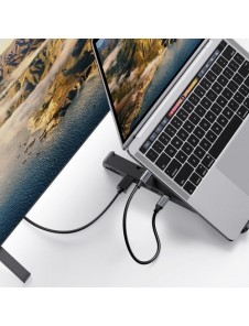 Ugreen X-Kit foldable laptop stand HUB USB Type C - 2x USB 3.2 Gen 1 / HDMI 4K 30 Hz 3D / SD and microSD card reader black