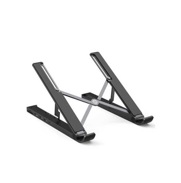 Ugreen X-Kit foldable laptop stand HUB USB Type C - 2x USB 3.2 Gen 1 / HDMI 4K 30 Hz 3D / SD and microSD card reader black