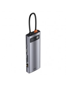 Baseus Metal Gleam 9in1 multifunctional USB Type C HUB - 3x USB 3.2 Gen 1 5Gbps RJ45 1Gbps gray