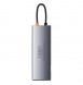 Baseus Metal Gleam 9in1 multifunctional USB Type C HUB - 3x USB 3.2 Gen 1 5Gbps RJ45 1Gbps gray