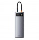 Baseus Metal Gleam 9in1 multifunctional USB Type C HUB - 3x USB 3.2 Gen 1 5Gbps RJ45 1Gbps gray