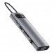 Baseus Metal Gleam 9in1 multifunctional USB Type C HUB - 3x USB 3.2 Gen 1 5Gbps RJ45 1Gbps gray