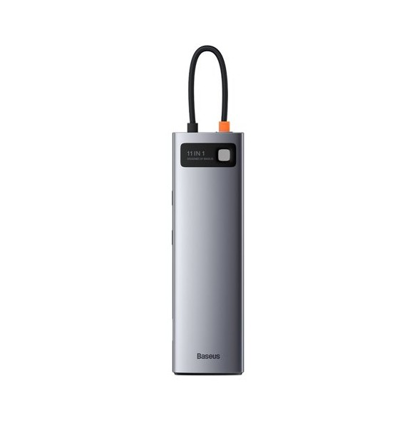 Baseus Metal Gleam 11in1 multifunctional USB Type C HUB - 3x USB 3.2 Gen 1 5Gbps gray