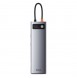 Baseus Metal Gleam 11in1 multifunctional USB Type C HUB - 3x USB 3.2 Gen 1 5Gbps gray