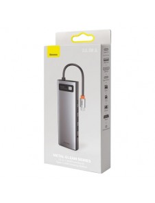 Baseus Metal Gleam 11in1 multifunctional USB Type C HUB - 3x USB 3.2 Gen 1 5Gbps gray