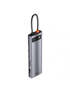 Baseus Metal Gleam 11in1 multifunctional USB Type C HUB - 3x USB 3.2 Gen 1 5Gbps gray
