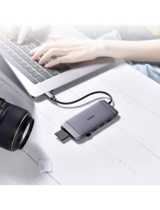 Choetech 9in1 multifunctional USB Type C HUB - 3x USB 3.2 Gen 1 gray