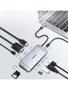 Choetech 9in1 multifunctional USB Type C HUB - 3x USB 3.2 Gen 1 gray