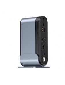 Baseus multifunctional HUB 3x USB 3.2 Gen 1 (EU / CN / UK plugs) gray (CAHUB-DG0G)