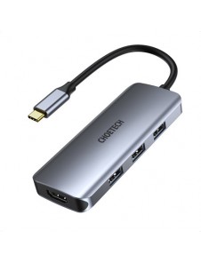 Choetech 7in1 multifunctional USB Type C HUB - 3x USB 3.2 Gen 1 / SD and TF memory card reader / HDMI 4K 30Hz / USB Type C gray