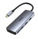 Choetech 7in1 multifunctional USB Type C HUB - 3x USB 3.2 Gen 1 / SD and TF memory card reader / HDMI 4K 30Hz / USB Type C gray
