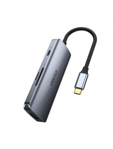 Choetech 7in1 multifunctional USB Type C HUB - 3x USB 3.2 Gen 1 / SD and TF memory card reader / HDMI 4K 30Hz / USB Type C gray