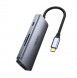 Choetech 7in1 multifunctional USB Type C HUB - 3x USB 3.2 Gen 1 / SD and TF memory card reader / HDMI 4K 30Hz / USB Type C gray