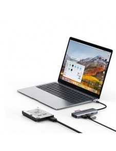 Choetech 7in1 multifunctional USB Type C HUB - 3x USB 3.2 Gen 1 / SD and TF memory card reader / HDMI 4K 30Hz / USB Type C gray