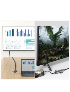 Choetech 7in1 multifunctional USB Type C HUB - 3x USB 3.2 Gen 1 / SD and TF memory card reader / HDMI 4K 30Hz / USB Type C gray