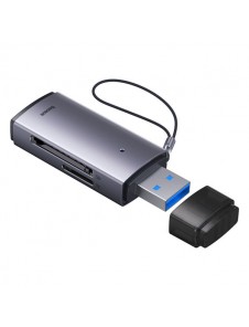Baseus Lite Series adapter SD / TF USB card reader gray
