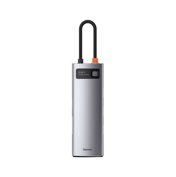Baseus Metal Gleam 8in1 multifunctional HUB USB Type C Power Delivery 100 W 1 Gbps Gray