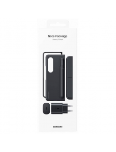 EF-OF93KKBE Samsung Leather Flip Cover Travel Adapter pro Galaxy Z Fold 4 - Svart