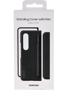 EF-OF93KKBE Samsung Leather Flip Cover Travel Adapter pro Galaxy Z Fold 4 - Svart