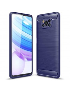 JollyFX Carbon Case Flexibelt skal TPU-fodral till Xiaomi Poco X3 NFC / Poco X3 Pro - Blå