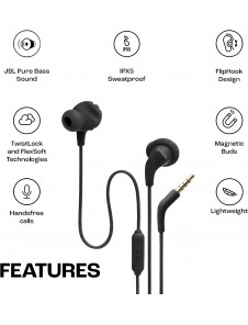 JBL Endurance Run 2 Headset 3,5 mm Svart