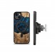 Wood and resin case for iPhone 15 Plus MagSafe Bewood Unique Neptun - navy blue and black