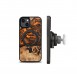 Wood and resin case for iPhone 15 Plus MagSafe Bewood Unique Orange - orange and black