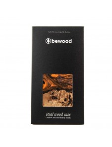 Wood and resin case for iPhone 15 Plus MagSafe Bewood Unique Orange - orange and black