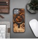 Wood and resin case for iPhone 15 Plus MagSafe Bewood Unique Orange - orange and black
