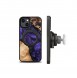 Wood and resin case for iPhone 15 Plus MagSafe Bewood Unique Violet - purple and black