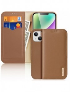 Dux Ducis Hivo RFID blocking wallet case for iPhone 15 - brown