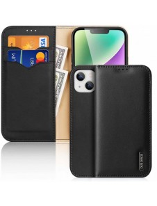 Dux Ducis Hivo iPhone 15 Plus RFID Blocking Wallet Case - Black