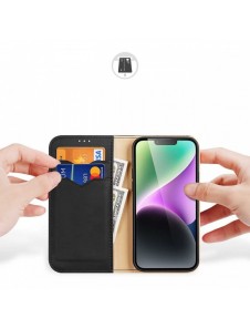Dux Ducis Hivo iPhone 15 Plus RFID Blocking Wallet Case - Black