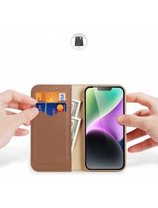Dux Ducis Hivo iPhone 15 Plus wallet case with RFID blocking - brown