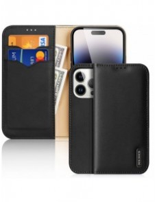 Dux Ducis Hivo iPhone 15 Pro Dux Ducis Hivo RFID Blocking Wallet Case - Black