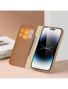 Dux Ducis Hivo iPhone 15 Pro Dux Ducis Hivo wallet case with RFID blocking - brown