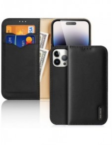 Dux Ducis Hivo iPhone 15 Pro Max Dux Ducis Hivo RFID Blocking Wallet Case - Black